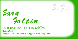 sara foltin business card